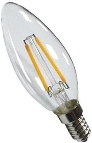 Kedbrooke E14 C35 Candle Bulb, 4 Watt LED Filament Light Bulbs Non-Dimmable Cool Day White 6500K Classic Clear Glass 400LM 90% Energy Saving 25000h Life (Pack of 8)