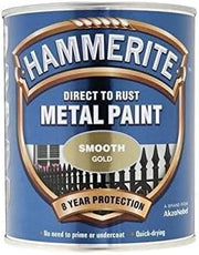 Hammerite Direct to Rust Metal Paint - Smooth Gold Finish 750ML