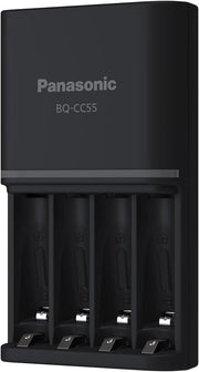 Eneloop Panasonic Eneloop Pro Charger With Pack Of 4 Aa 2550Mah Rechargeable Batteries, K-Kj55Hc40S2