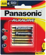 Panasonic Alkaline AAA Batteries, Pack of 4, LR03T/4B