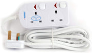 832UK 2 way UK Sockets Power Extension with 3Meter Cable & UK plug - ESMA approved and - British Standard Design-Terminator