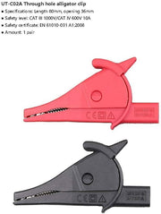 Uni-T UT-C02A Insulated Alligator Clips with Banana Jack (Length: 80mm, Opening: 36mm)