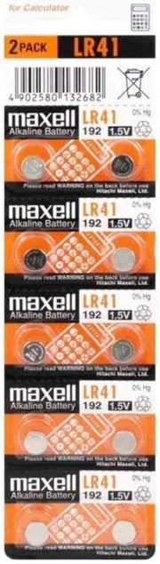 Maxell Genuine LR41 AG3 192 Alkaline 1.5v Battery (Pack of 10)