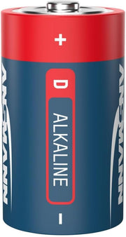 ANSMANN D Size Batteries [Pack of 2] Long Lasting Alkaline Disposable D Type Battery For Digital Cameras, Flashguns, Toys, Audio Devices and Radio Controls