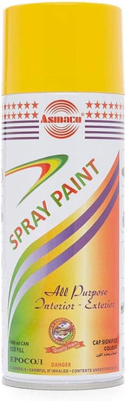 Asmaco All Purpose Interior and Exterior Spray Paint, Yellow