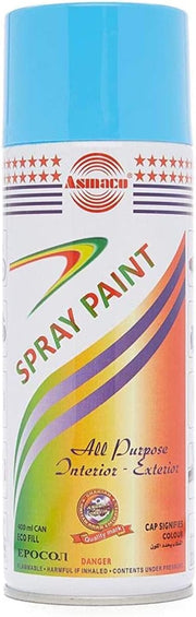 Asmaco All Purpose Interior and Exterior Spray Paint, Light Blue