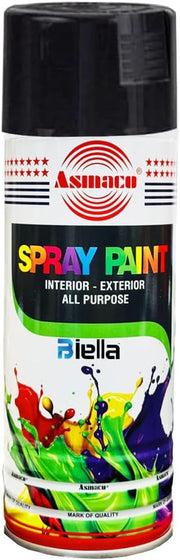 Biella™ Asmaco All Purpose Interior and Exterior Spray Paint (BLACK)