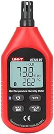 UNI-T UT333BT Mini Temperature & Humidity Meter with built in sensor (-10-60C) & Bluetooth -T’s website by searching ‘iENV’.)