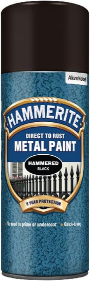 Hammerite Aerosol Spray Paint Hammered Black 400Ml