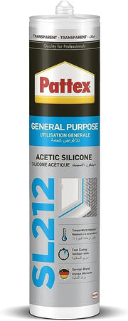 Pattex GP-SL212 Indoor & Outdoor General Purpose Silicone Sealant (Transparent)
