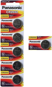 Panasonic CR2032 cr-2032 3V Coin Cell Lithium Battery (Pack of 6 Batteries)
