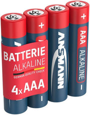 ANSMANN AAA Size Batteries [Pack of 4] Long Lasting Alkaline Disposable AAA Type 1.5V Battery For Cordless Phone Handsets, Toys, Digital Cameras, Remote Controls & Game Consoles