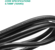 BENSN 2 Pin Mains Power Lead Figure 8 IEC C7 Cable for Samsung/LG/Sony/Sharp/LED TV/PS4/PS3 and HP ENVY/OfficeJet/Dymo LabelWriter Printer（1.2m / 5FT）