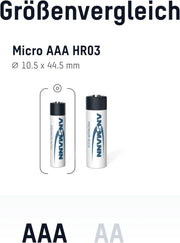 ANSMANN AAA Size Batteries [Pack of 8] Long Lasting Precharged Rechargeable AAA Type 800 mAh NiMH MaxE Pro Battery For Cordless Phone Handsets, Toys, Digital Cameras, Remote Controls & Game Consoles