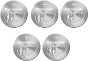 Panasonic Panasonic CR1632 Multi Purpose including Remote Control for Cars 3 Volt Lithium Coin Battery-pack of 5