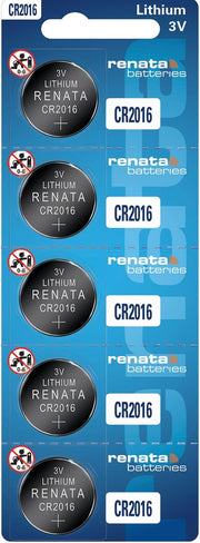 Renata CR2016 Watch Batteries 5Pcs
