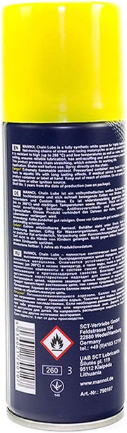 MANNOL 7901 - Premium Chain Lube Chain Grease Spray, For Motorcycle & Bikes - German Made- 200ml