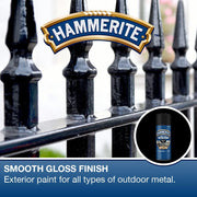 Hammerite Aerosol Spray Paint Smooth Black 400ml