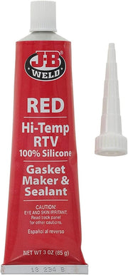 J-B Weld 31314 High Temperature RTV Silicone Gasket Maker and Sealant - Red - 3 oz.