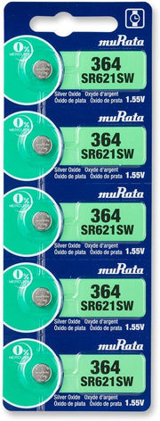 Murata SR621SW / 364 Watch Battery Made in Japan Pack of 5