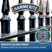 Hammerite Direct to Rust Metal Paint - Smooth Dark Green Finish 250ML