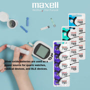 Maxell 2 x SR626SW 377 1.55v Silver Oxide Button Cell Watch Battery - Official Genuine