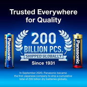 Panasonic Alkaline AAA Batteries, Pack of 4, LR03T/4B