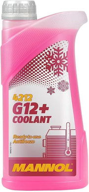 MANNOL 4212 G12+/ G13/ G11 Red Green Blue Ready to USE COOLANT Antifreeze NAP Free OAT Pure Fluid Long service Period 1 Litre Packing Made In Germany (Red G12+)
