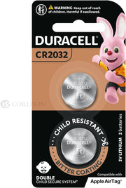 Duracell - Cr2032 3V Lithium Coin Dl2032 / Cr2032 Button Batteries Regular - Pack Of 2 - 10 Years Shelf Life