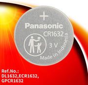 Panasonic Lithium 3V Coin Battery CR1632, Pack of 5