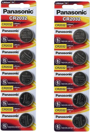 Panasonic CR2032 3V Lithium Battery 2PACK X (5PCS) =10 Single Use Batteries