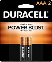 Duracell - AAA 1.5V Alkaline LR03 / MN2400 Batteries 10 Years Extra Life Long Power Pack Of 2 Shelf
