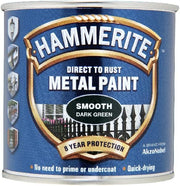 Hammerite Direct to Rust Metal Paint - Smooth Dark Green Finish 250ML