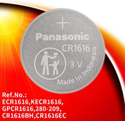 Panasonic Lithium 3V Coin Battery CR1616, Pack of 5