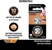 DURACELL CR2025 COIN BATTERIES 3V LITHIUM 2 BATTERIES