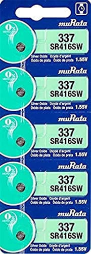 Murata Silver Oxide 1.55V Japan Batteries, 5 Pieces