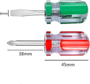 Slotted Phillips Screwdriver - Stubby Screwdriver Set Magnetic Tip Flat Phillips Short Screwdriver for Small Screws - Small Screwdriver Set Small Size Short Screw Driver Set eat with your tribe