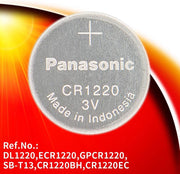 Panasonic CR-1220 Lithium Coin Battery 3v - Pack of 5 Provide Long Lasting Power in a Variety of Devices,from keyless-Entry fobs to Toys