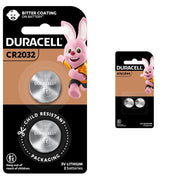 Duracell - Cr2032 3V Lithium Coin Dl2032 / Cr2032 Button Batteries Regular - Pack Of 2 - 10 Years Shelf Life