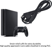 Hike Universal Power Cable for PS2/PS3 Slim/PS4/Xbox One (Black)