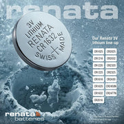 Renata CR2016 Watch Batteries 5Pcs