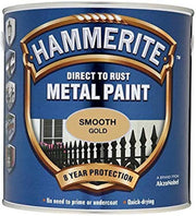 Hammerite Direct to Rust Metal Paint - Smooth Gold Finish 750ML