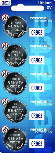 Renata 1 X Strip of 5 Genuine renata CR2032 3v Lithium 2032 Coin Batteries Freshly Packed by renata