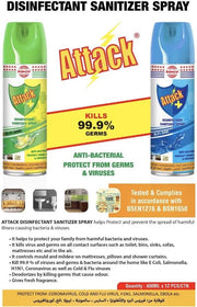 ASMACO Attack Disinfectant Sanitizer Spray - Ocean Breeze, 400ml