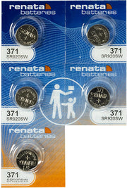 Renata 371 Watch Strip of 5 Batteries (Original Version)