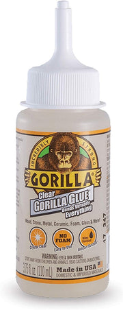 Gorilla Glue Clear, Non-Foaming, Water Resistant, Indoor & Outdoor, Versatile Bonding Usage, Easy Application Nozzle, 3.75oz/110ml Bottle, (Pack of 2)