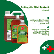 Aqua Antiseptic Disinfectant | Powerful Antibacterial Cleaner for Home & Personal Use | All-Purpose Skin & Surface Cleaner | 5L