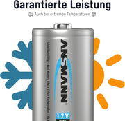 ANSMANN D Size Batteries [Pack of 4] Long lasting Precharged Rechargeable D Type 10000 mAh NiMH MaxE Pro Battery For Digital Cameras, Flashguns, Toys, Audio Devices and Radio Controls