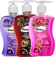 Klean X Handwash 500ml Combo Pack (3 Pieces) – Refreshing Hand Cleanser | Antibacterial Liquid Soap for Soft Hands | Gentle on Skin, Refreshing Fragrance | Nourishing & Hydrating Formula