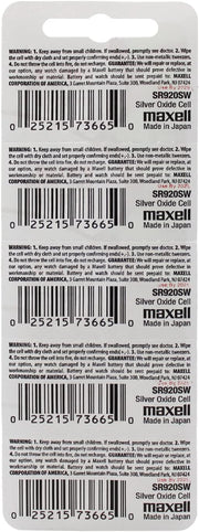 Maxell 371 Sr920sw Ag6 D371 Lr920 Batteries, Hologram Packaging